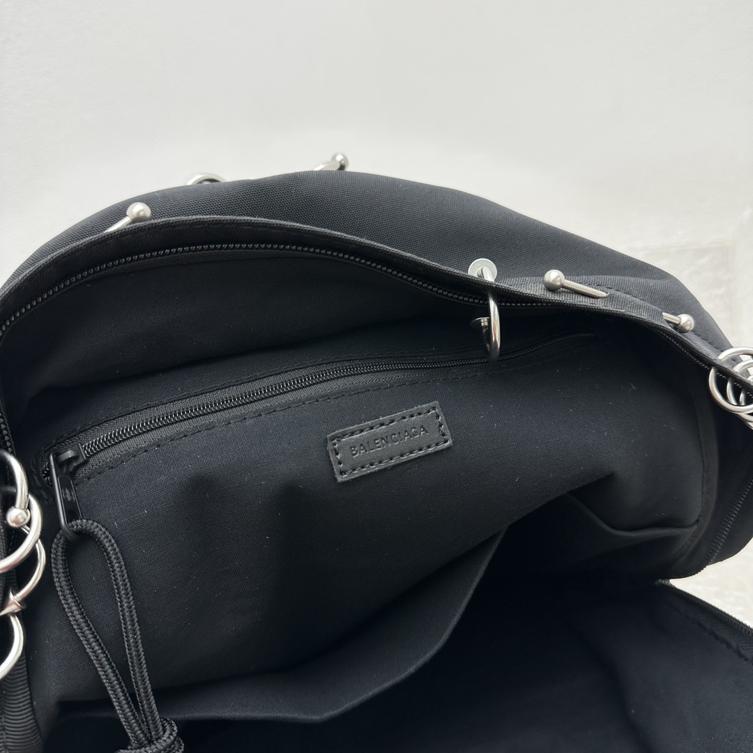 Balenciaga Explorer Backpack With Piercings In Black - PerfectKickZ