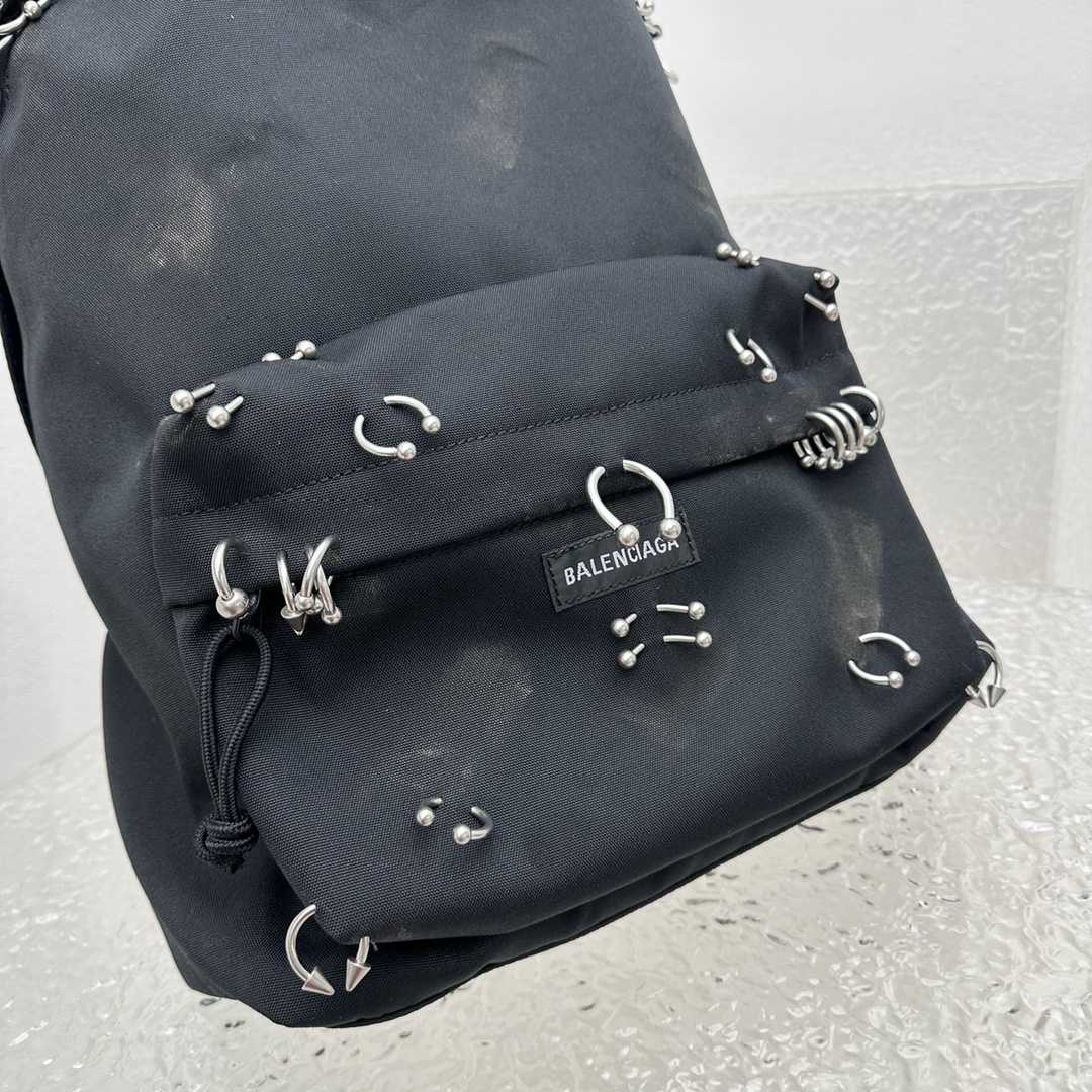 Balenciaga Explorer Backpack With Piercings In Black - PerfectKickZ