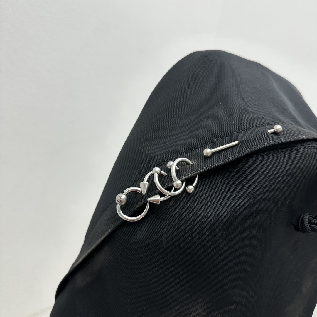 Balenciaga Explorer Backpack With Piercings In Black - PerfectKickZ