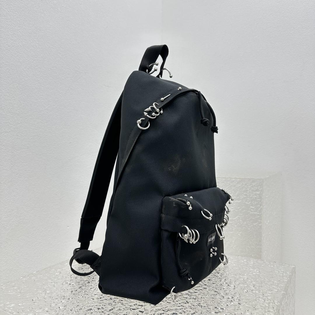 Balenciaga Explorer Backpack With Piercings In Black - PerfectKickZ