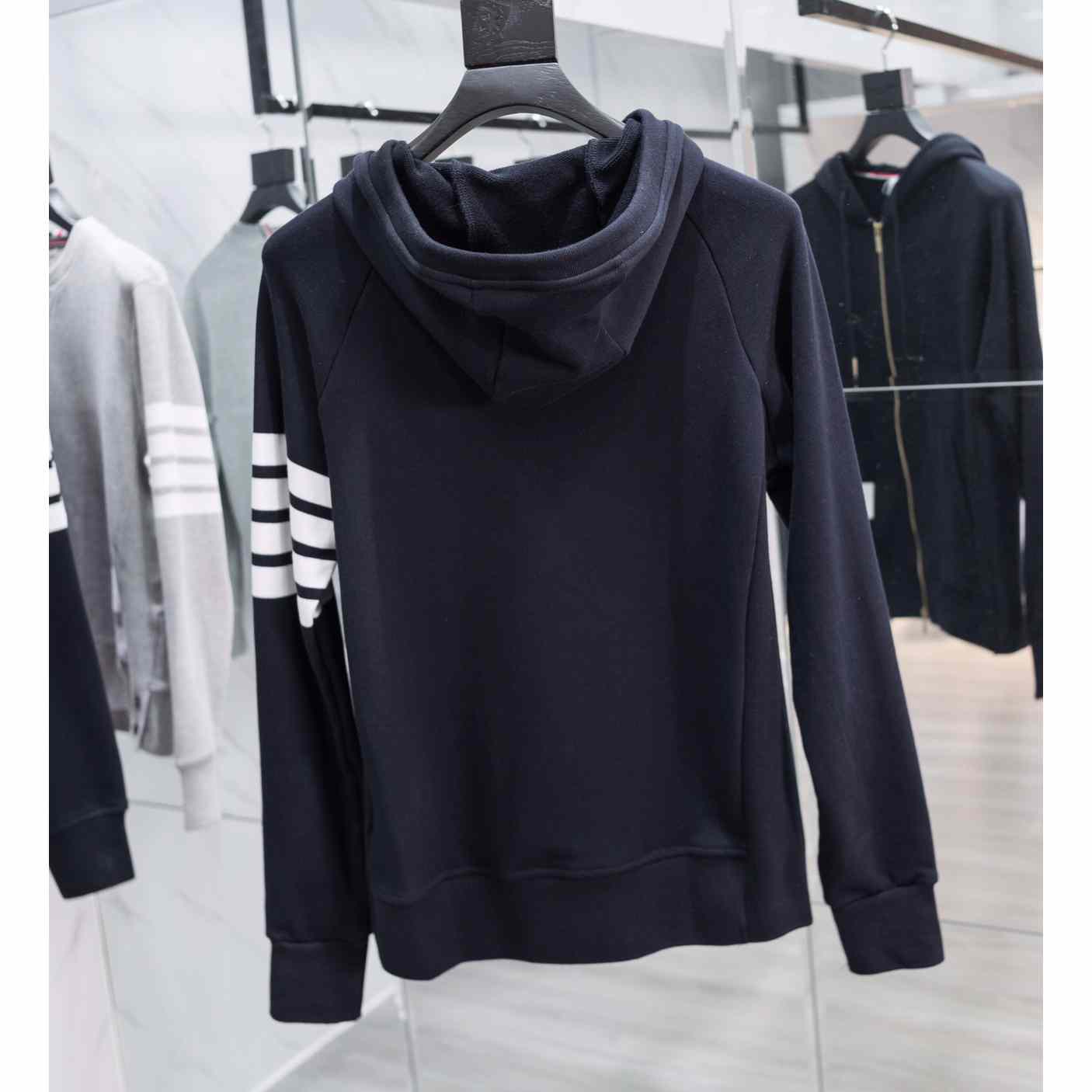 Thom Browne 4-Bar Zip-Up Cotton Hoodie - PerfectKickZ