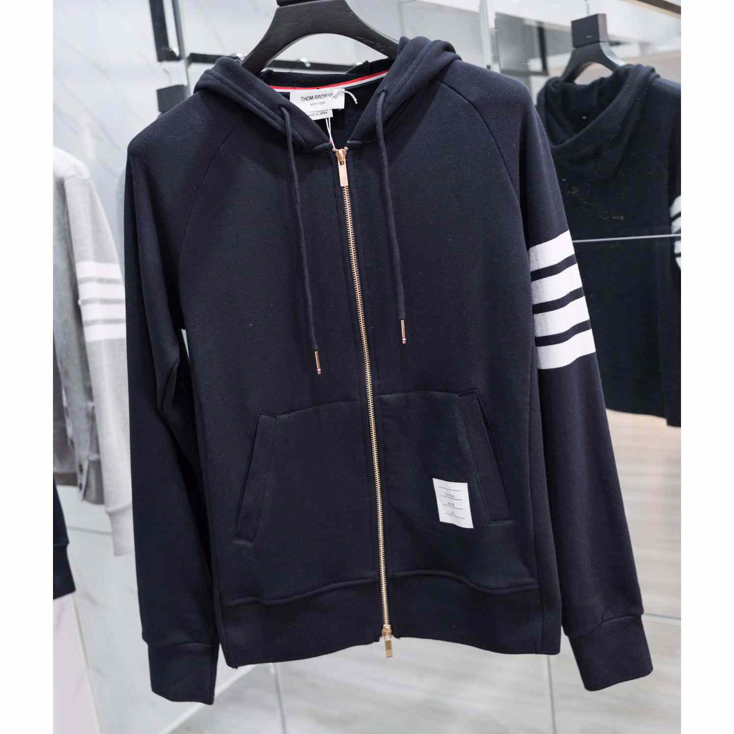 Thom Browne 4-Bar Zip-Up Cotton Hoodie - PerfectKickZ