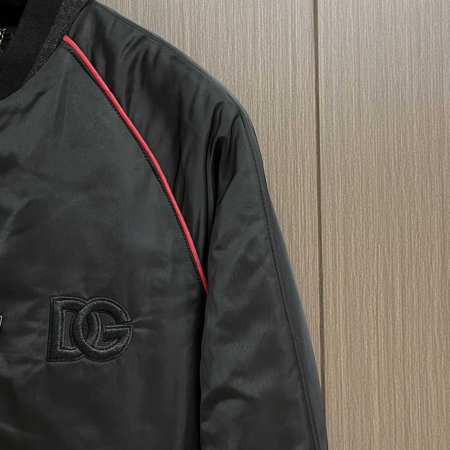 Dolce & Gabbana Satin Jacket With Embroidered Dg Patch - PerfectKickZ
