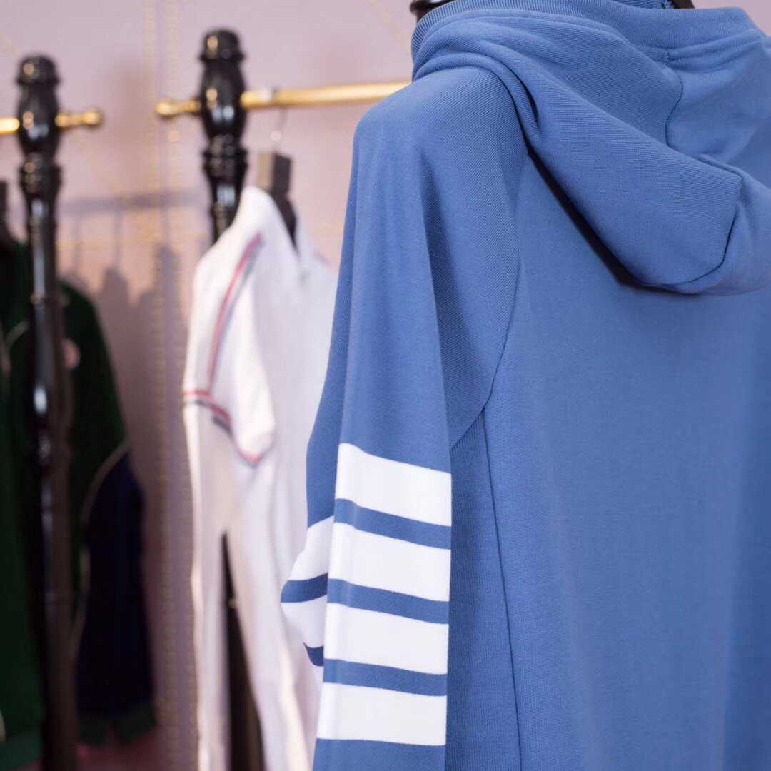 Thom Browne 4-Bar Zip-Up Cotton Hoodie - PerfectKickZ