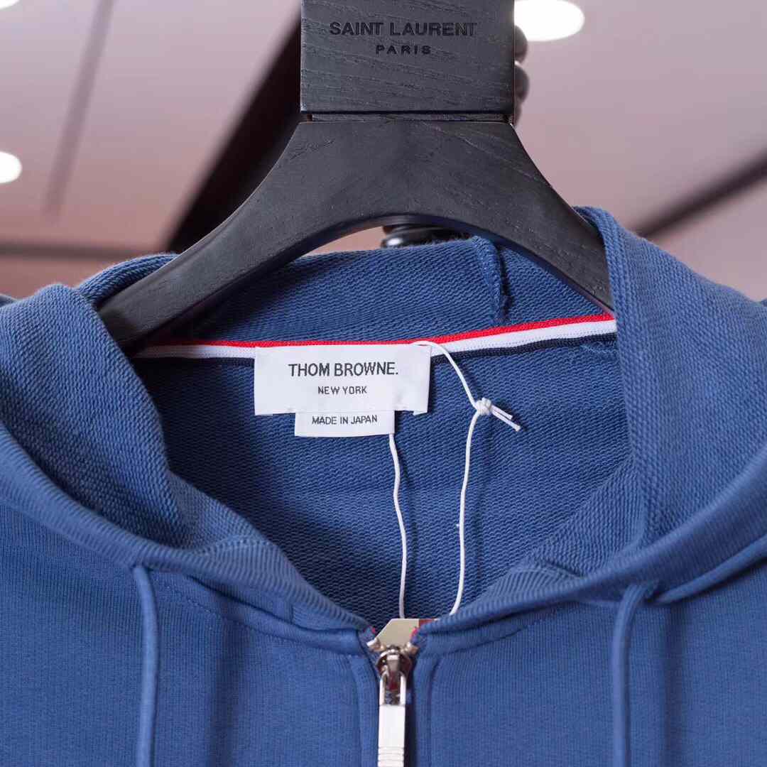 Thom Browne 4-Bar Zip-Up Cotton Hoodie - PerfectKickZ