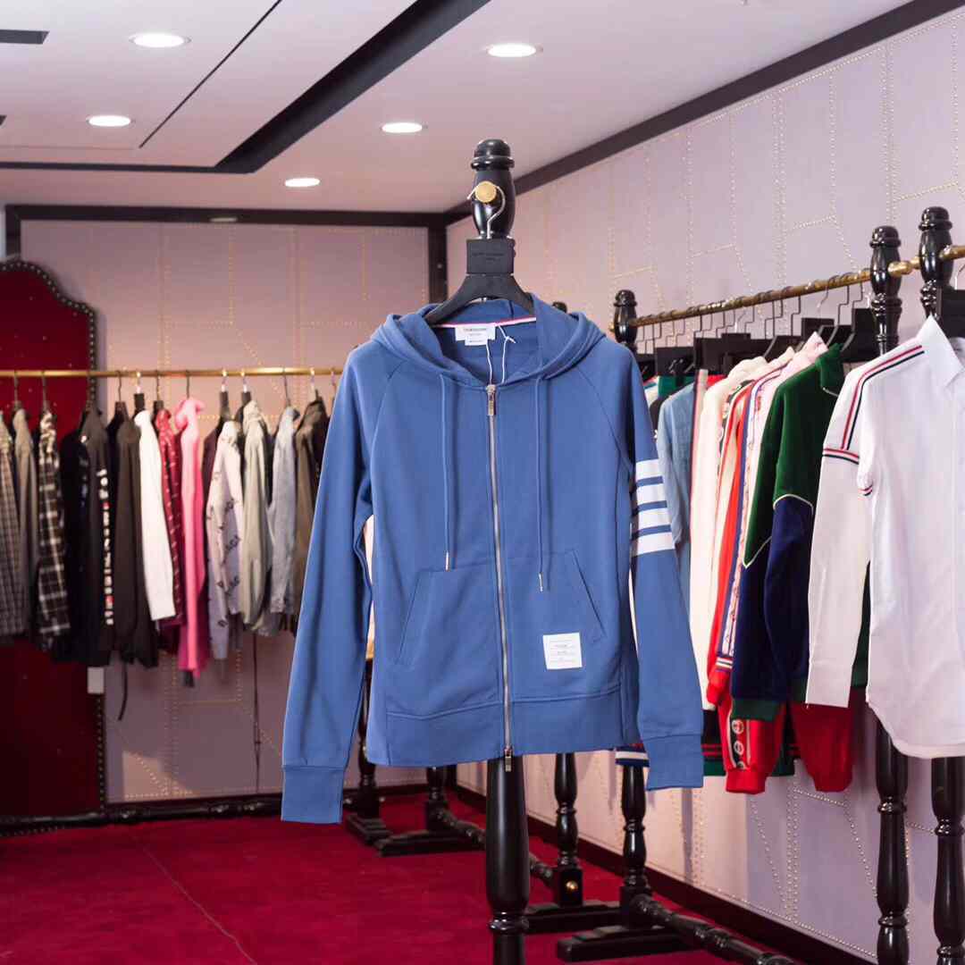 Thom Browne 4-Bar Zip-Up Cotton Hoodie - PerfectKickZ
