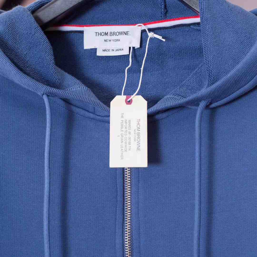 Thom Browne 4-Bar Zip-Up Cotton Hoodie - PerfectKickZ