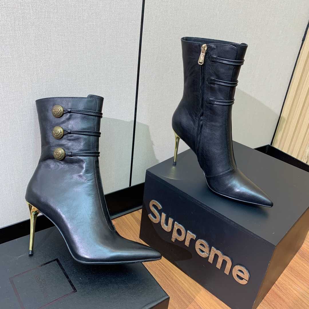 Balmain Alma Leather Ankle Boots - PerfectKickZ