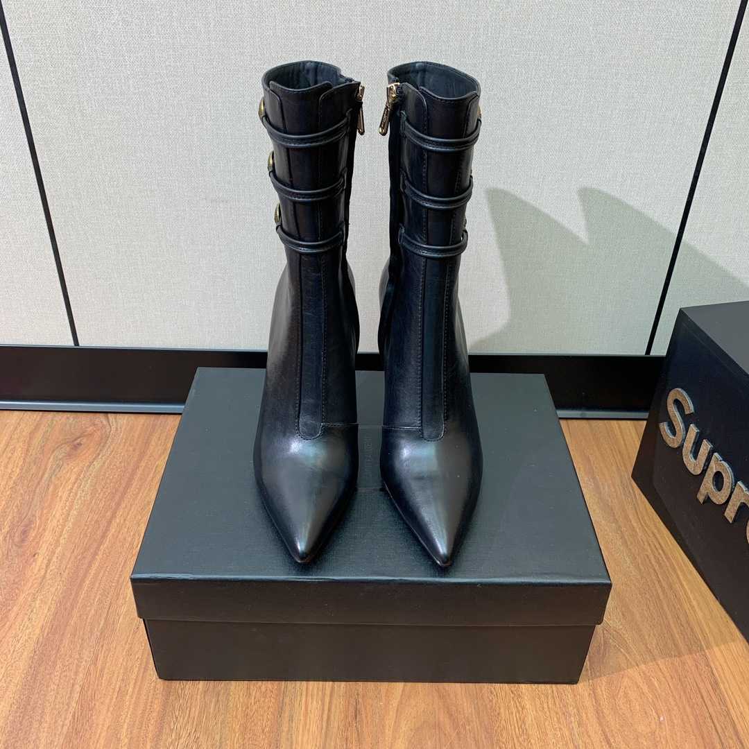 Balmain Alma Leather Ankle Boots - PerfectKickZ