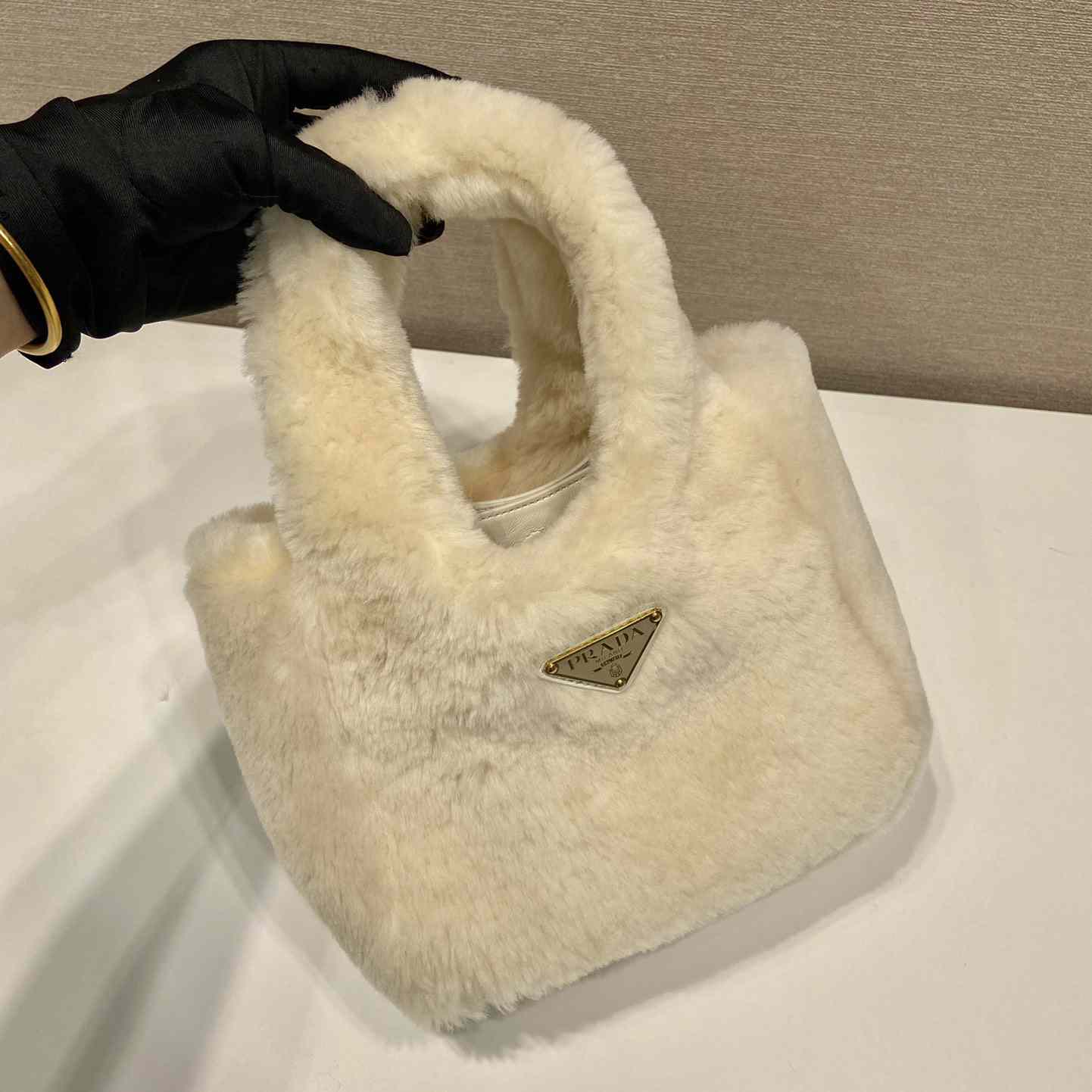 Prada Shearling Mini Handbag - PerfectKickZ