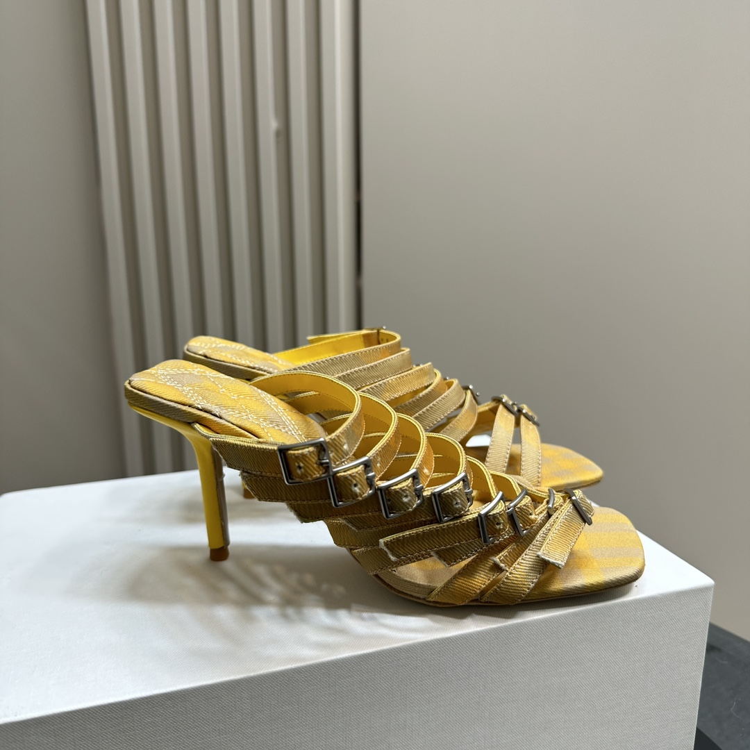 Burberry Check Cotton Step Sandals - PerfectKickZ