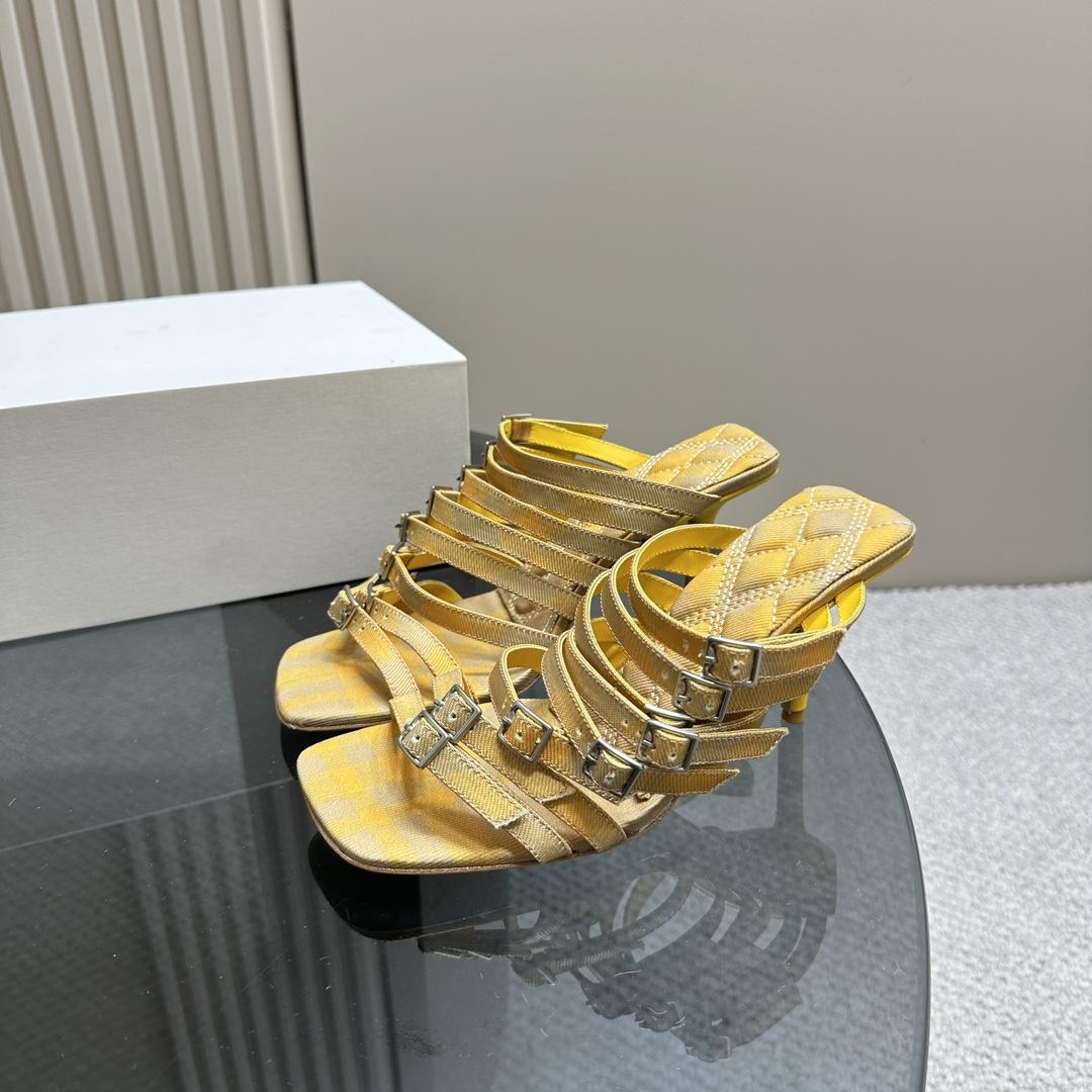 Burberry Check Cotton Step Sandals - PerfectKickZ