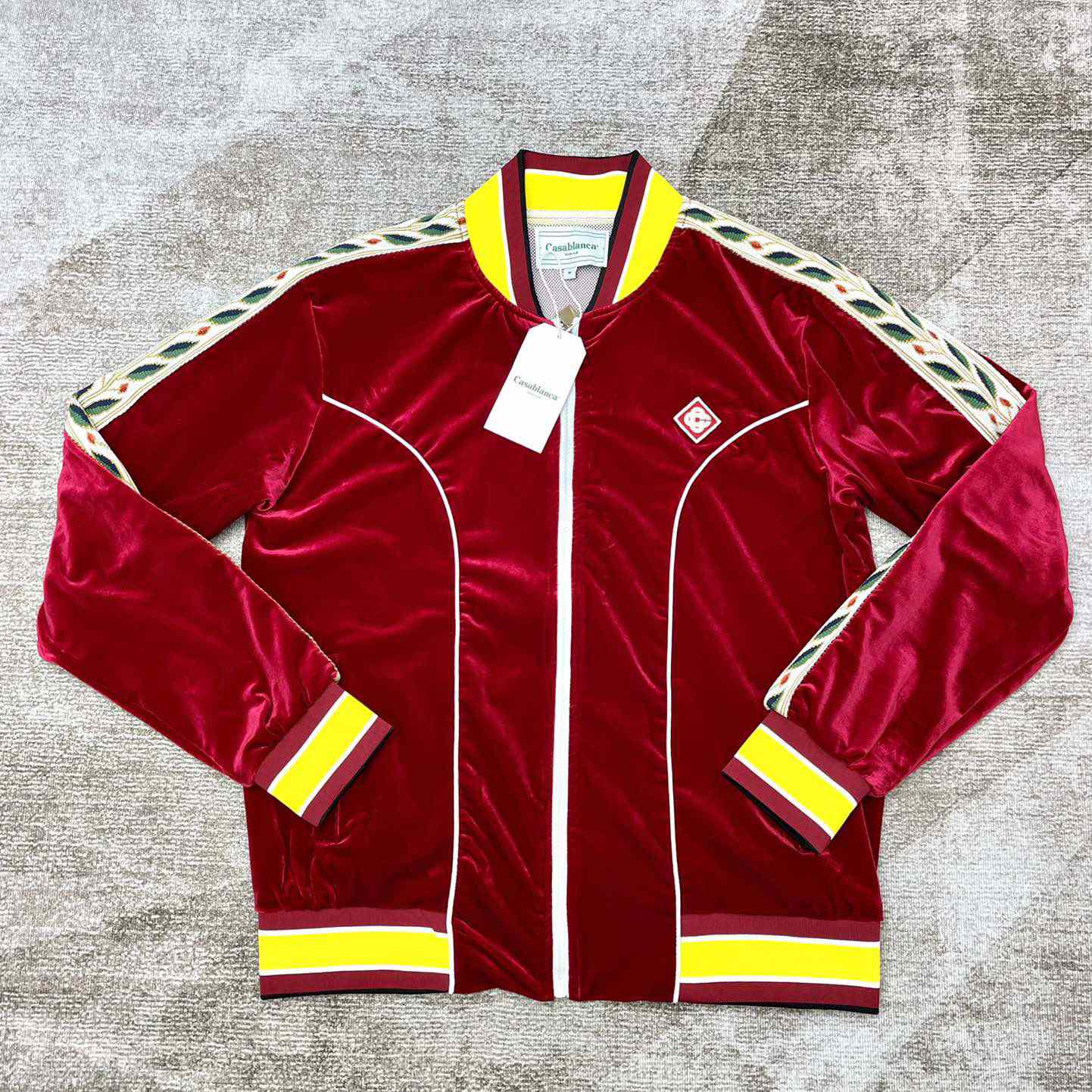 Casablanca Laurel Logo Patch Zipped Track Jacket - PerfectKickZ