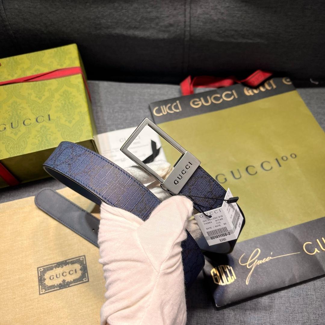 Gucci GG Belt With Rectangular Buckle  - PerfectKickZ