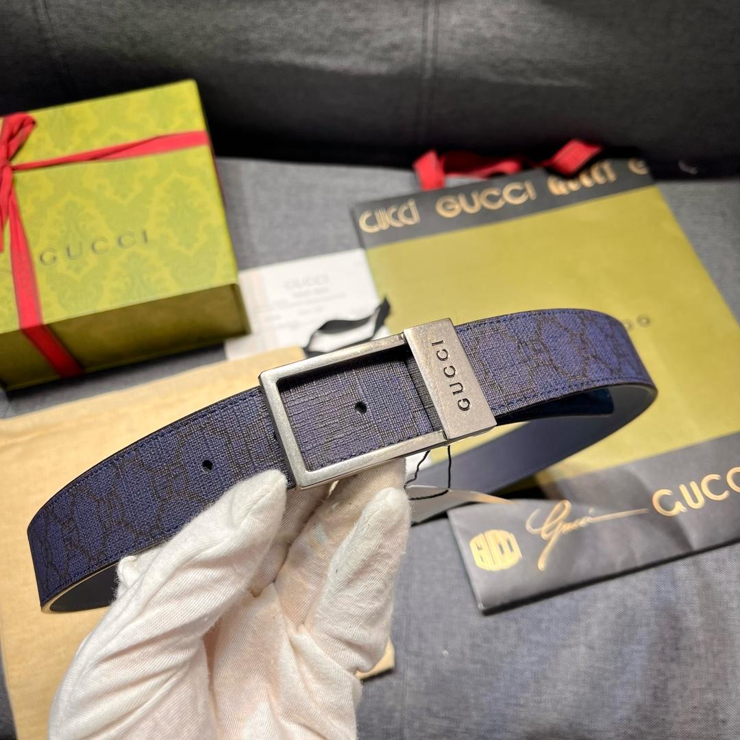 Gucci GG Belt With Rectangular Buckle  - PerfectKickZ