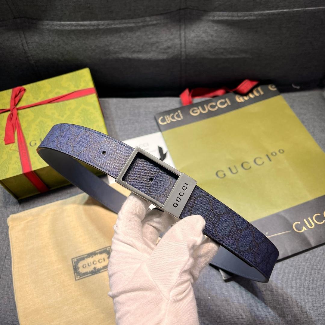 Gucci GG Belt With Rectangular Buckle  - PerfectKickZ