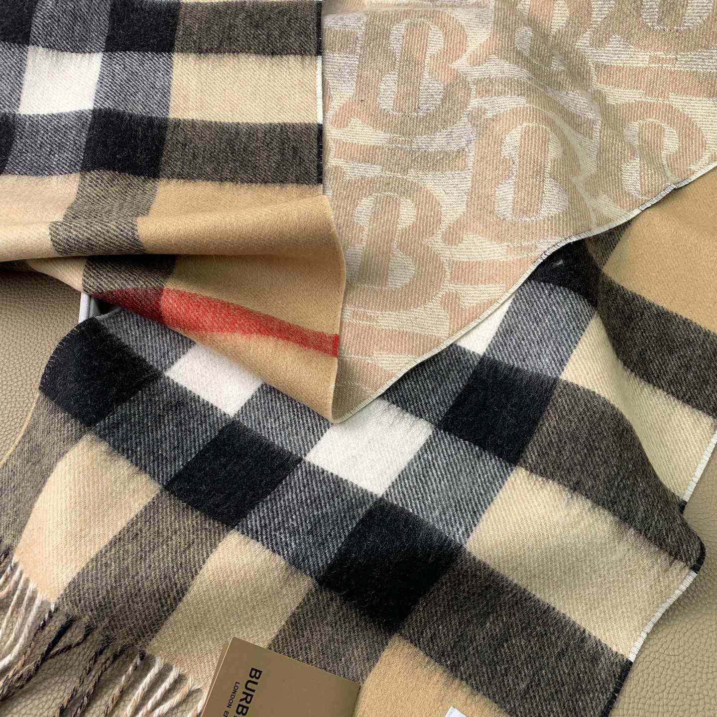 Burberry Check Cashmere Reversible Scarf - PerfectKickZ