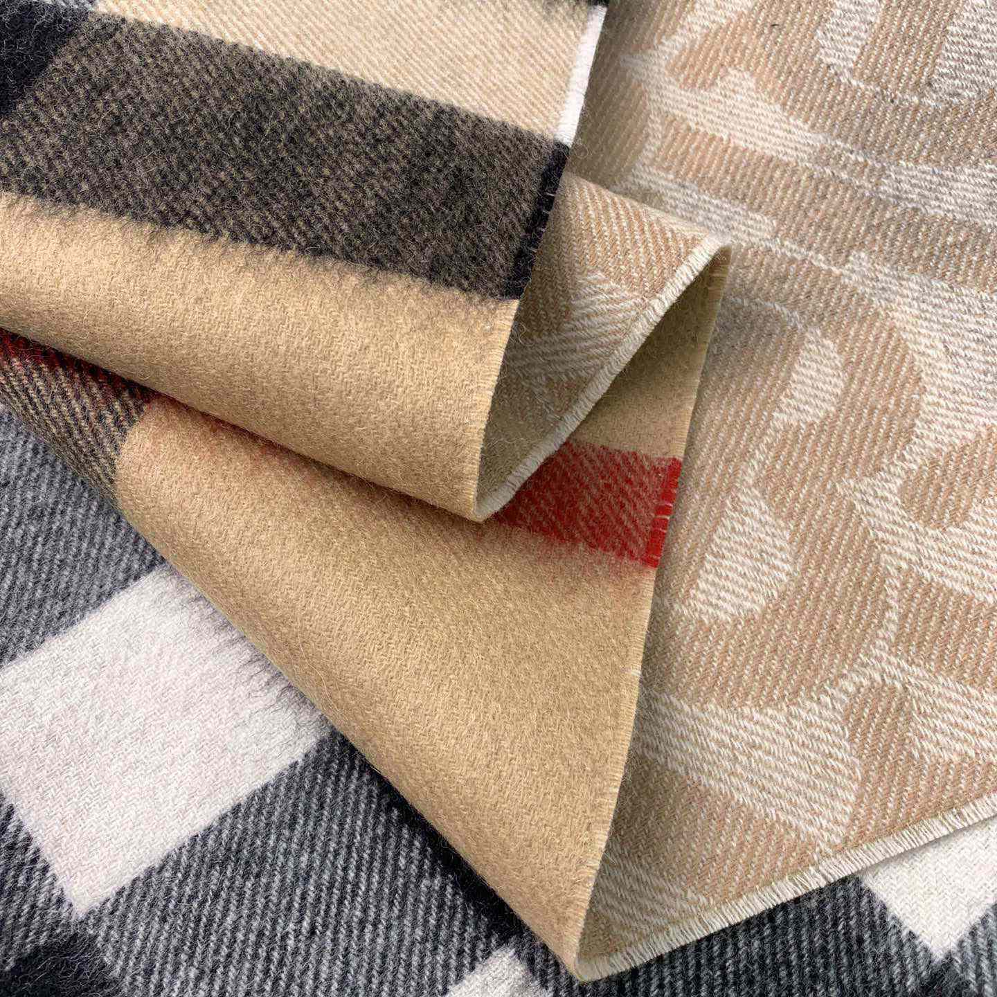 Burberry Check Cashmere Reversible Scarf - PerfectKickZ