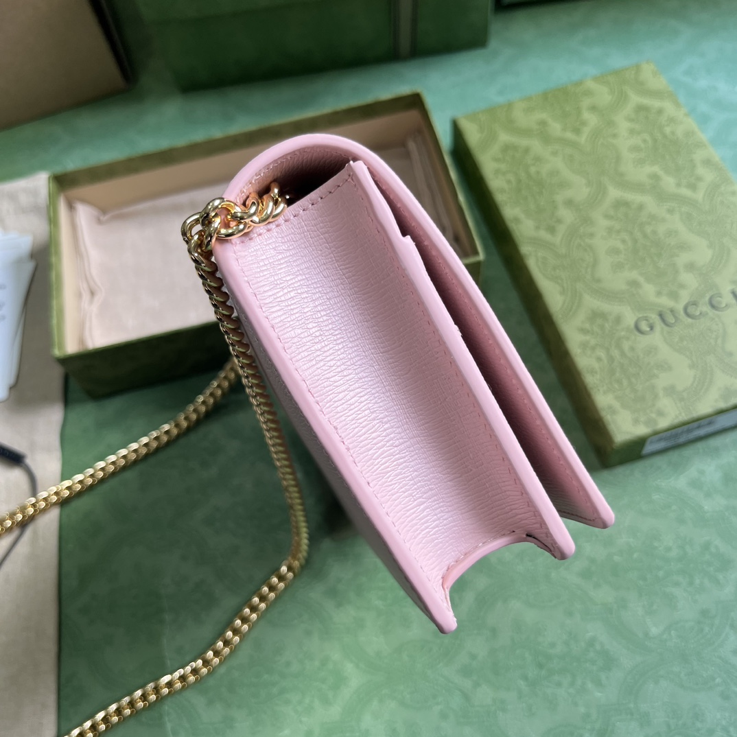 Gucci Chain Wallet With Gucci Script (12.5x 20x 4cm) - 
