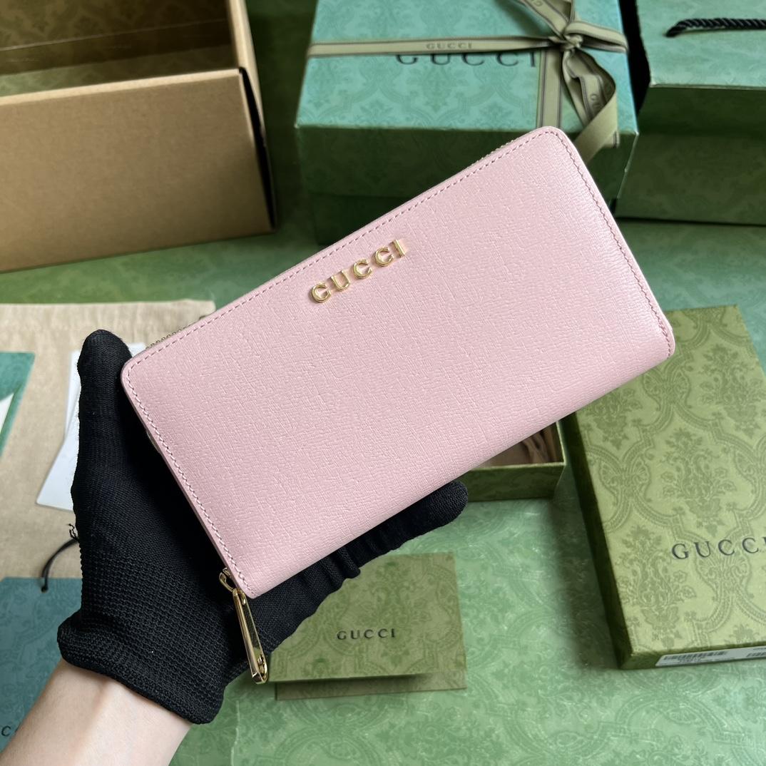 Gucci Zip Around Wallet With Gucci Script (20x 12.5 x4cm) - PerfectKickZ