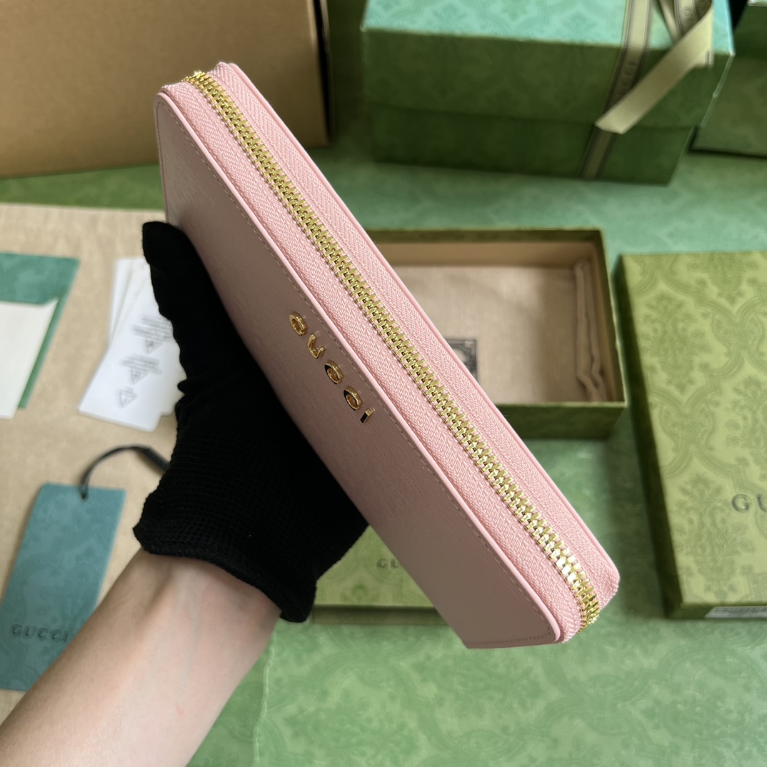 Gucci Zip Around Wallet With Gucci Script (20x 12.5 x4cm) - PerfectKickZ