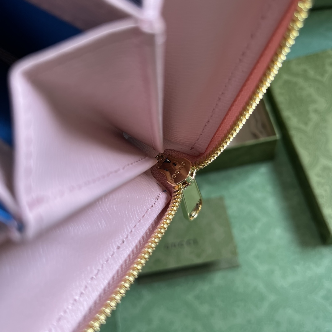 Gucci Zip Around Wallet With Gucci Script (20x 12.5 x4cm) - PerfectKickZ
