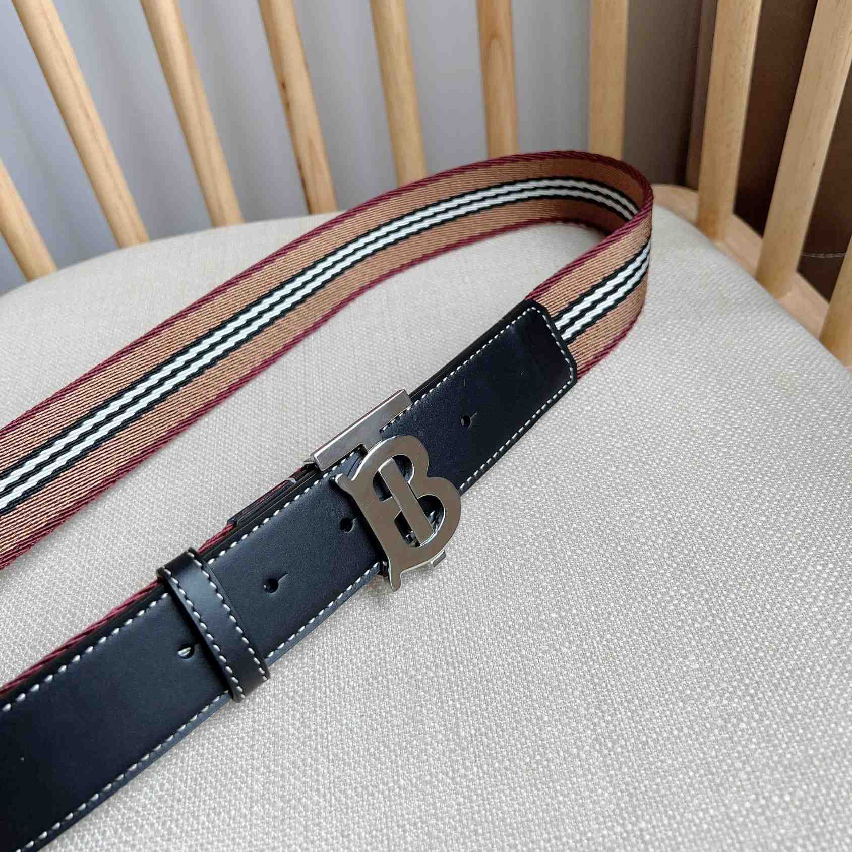 Burberry Icon Stripe Logo-buckle Belt - PerfectKickZ