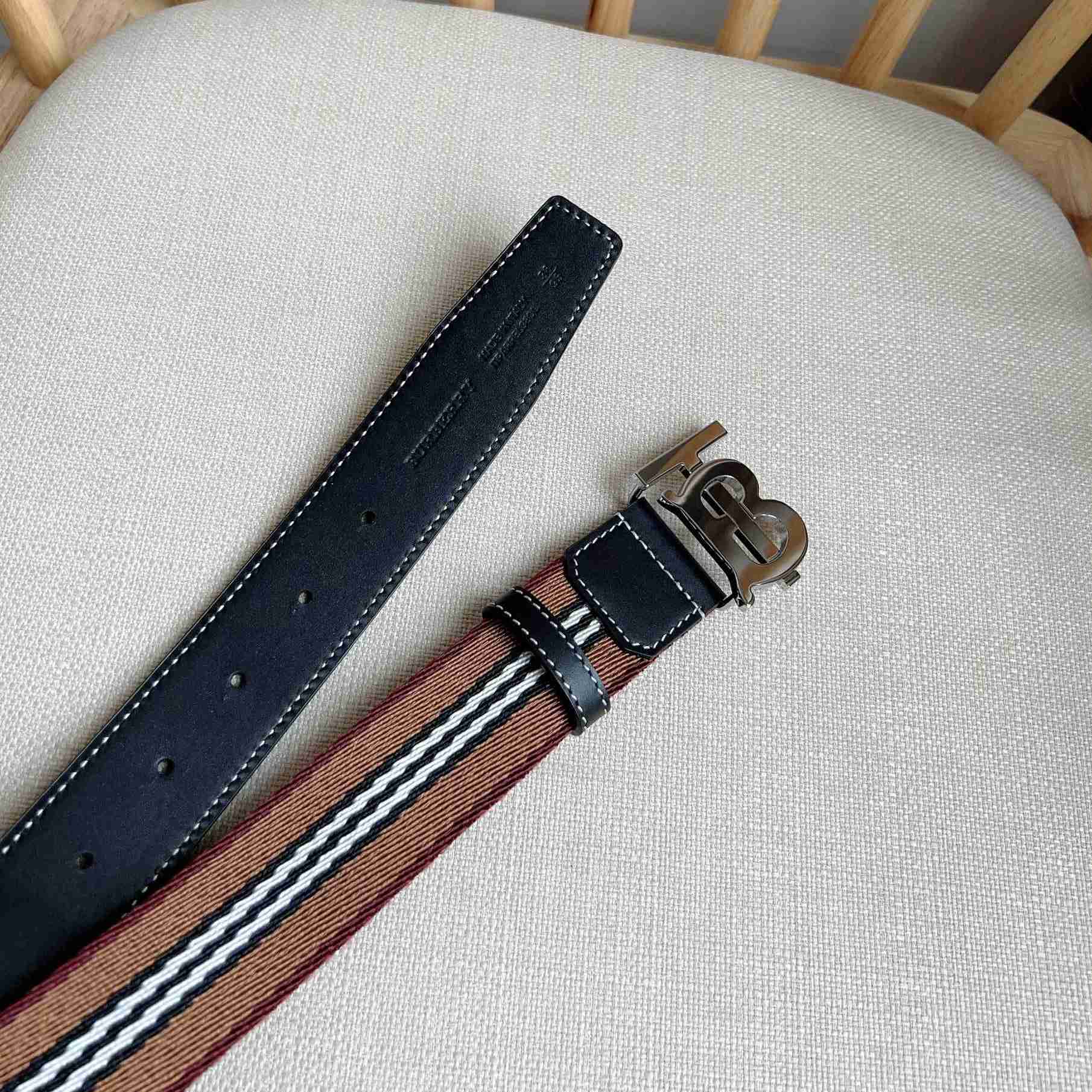 Burberry Icon Stripe Logo-buckle Belt - PerfectKickZ