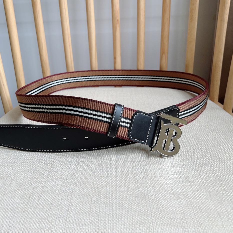 Burberry Icon Stripe Logo-buckle Belt - PerfectKickZ