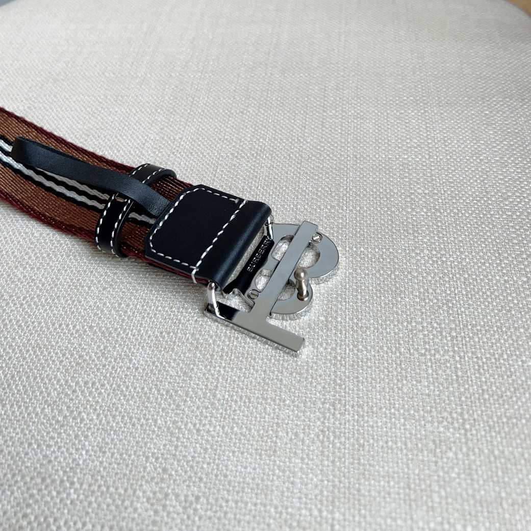 Burberry Icon Stripe Logo-buckle Belt - PerfectKickZ