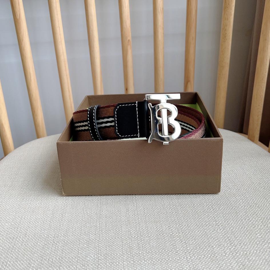 Burberry Icon Stripe Logo-buckle Belt - PerfectKickZ