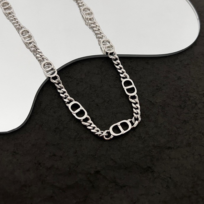 Dior CD Icon Thin Chain Link Necklace - PerfectKickZ