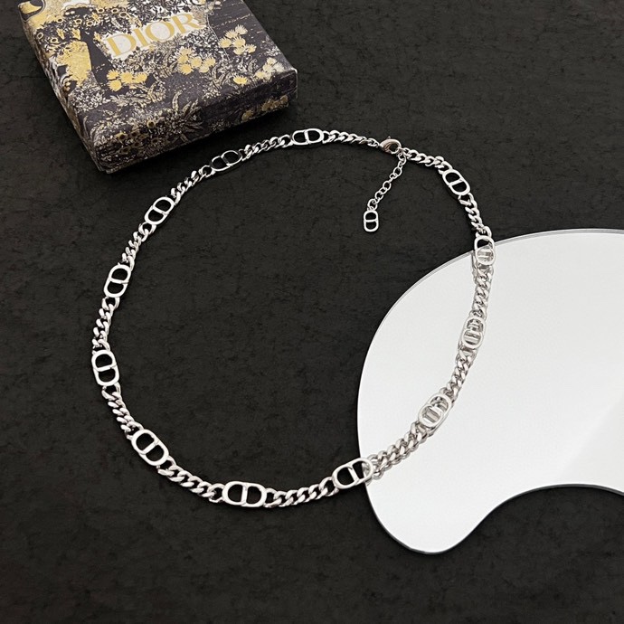 Dior CD Icon Thin Chain Link Necklace - PerfectKickZ