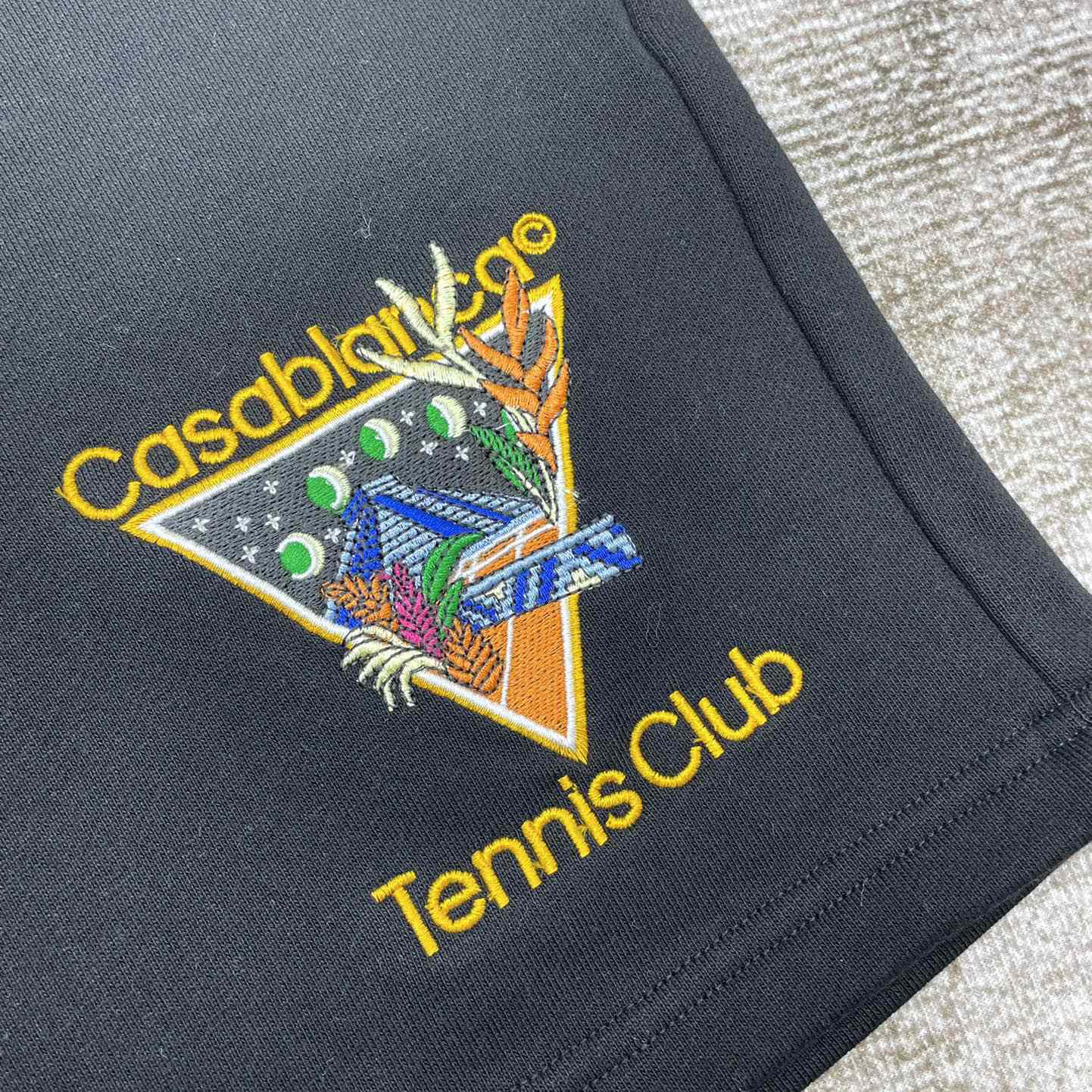 Casablanca Tennis Club Icon Embroidered Shorts  - PerfectKickZ