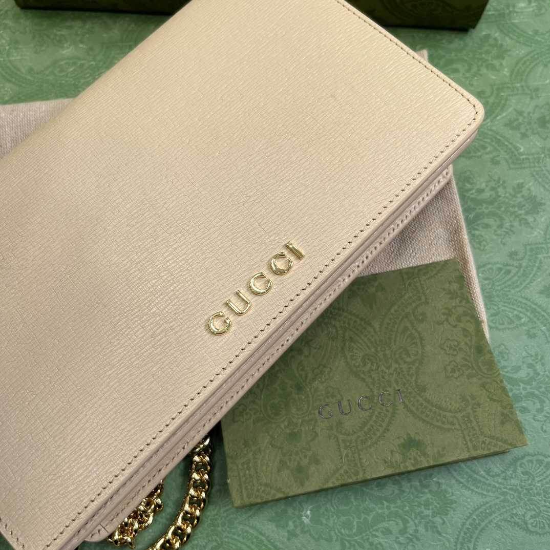 Gucci Chain Wallet With Gucci Script (12.5x 20x 4cm) - PerfectKickZ