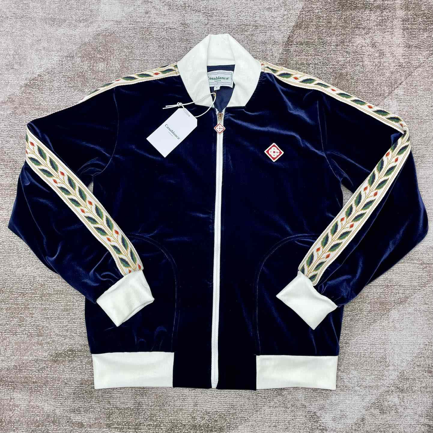 Casablanca Laurel Logo Patch Zipped Track Jacket - PerfectKickZ