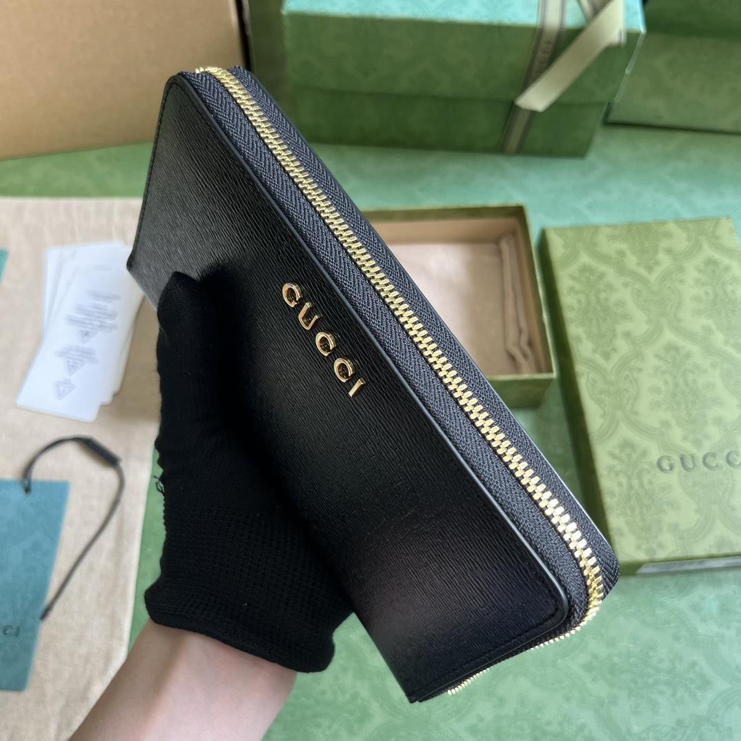 Gucci Zip Around Wallet With Gucci Script (20x 12.5 x4cm) - PerfectKickZ