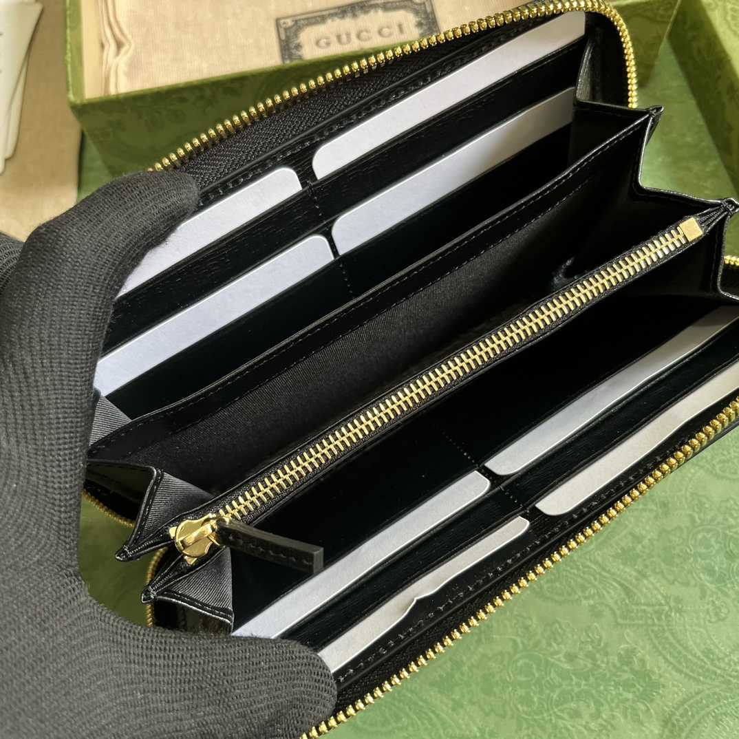 Gucci Zip Around Wallet With Gucci Script (20x 12.5 x4cm) - PerfectKickZ