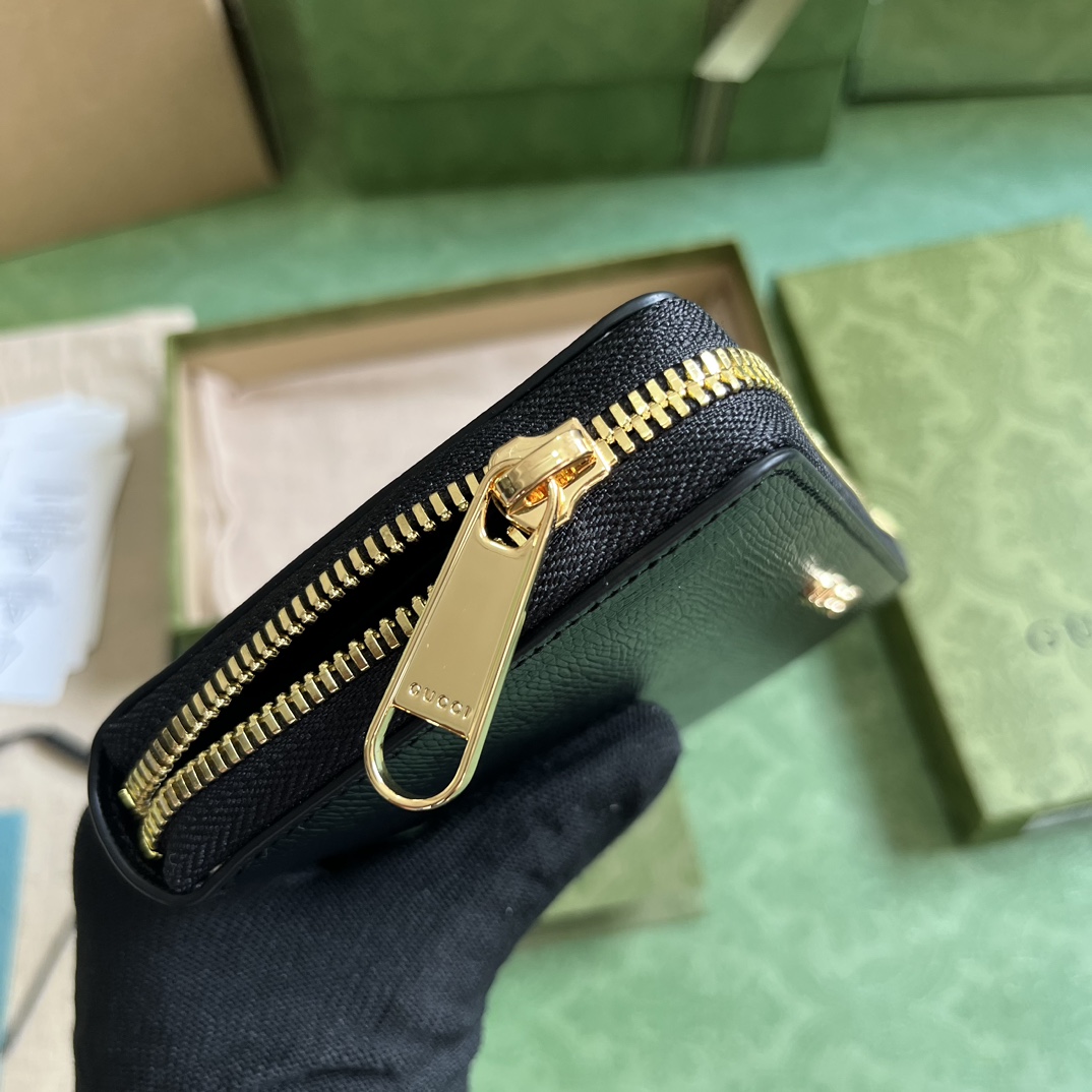 Gucci Zip Around Wallet With Gucci Script (20x 12.5 x4cm) - PerfectKickZ