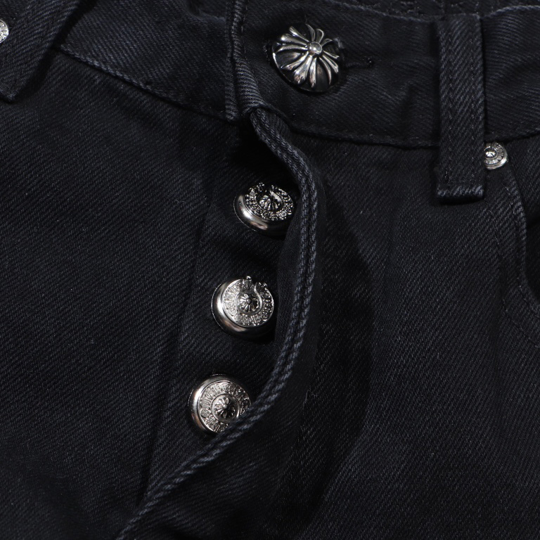 Chrome Heart Cross Patch Denim Jeans - PerfectKickZ