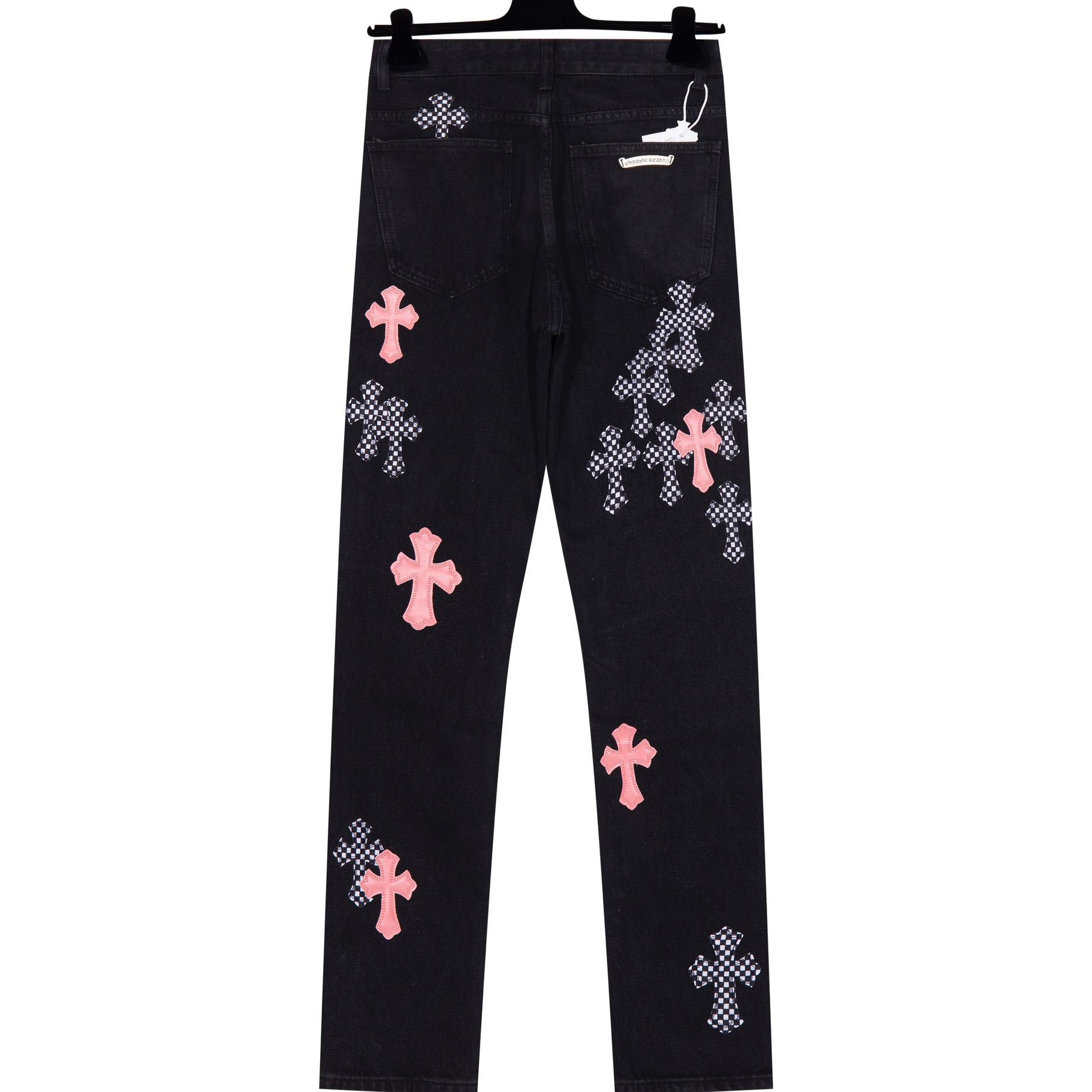 Chrome Heart Cross Patch Denim Jeans - PerfectKickZ