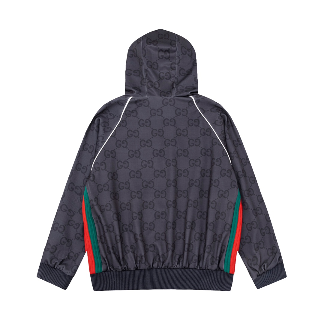 Gucci Jumbo GG Zip Jacket With Web - PerfectKickZ