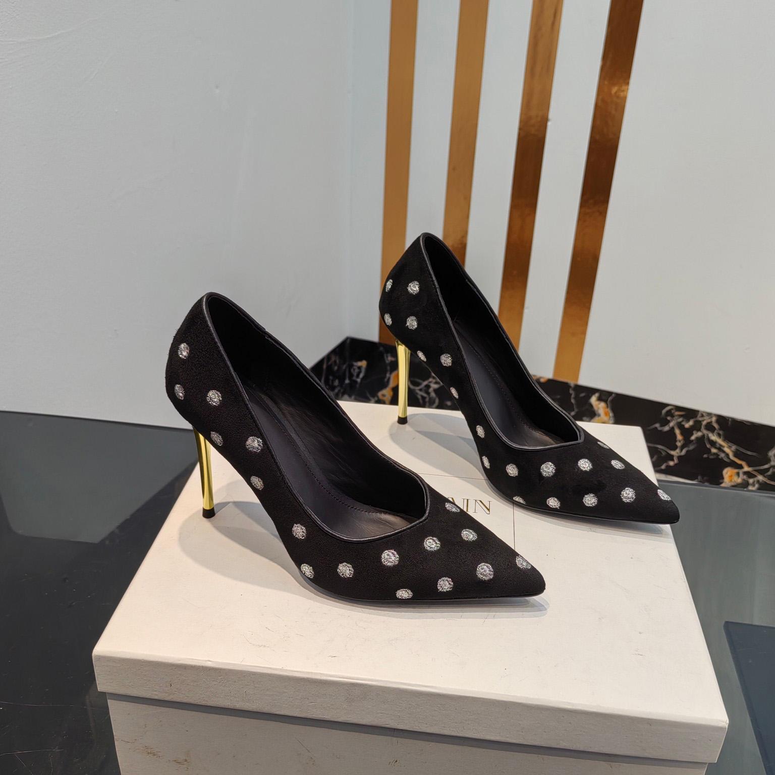 Balmain Polka Dot Velvet Pumps  - PerfectKickZ
