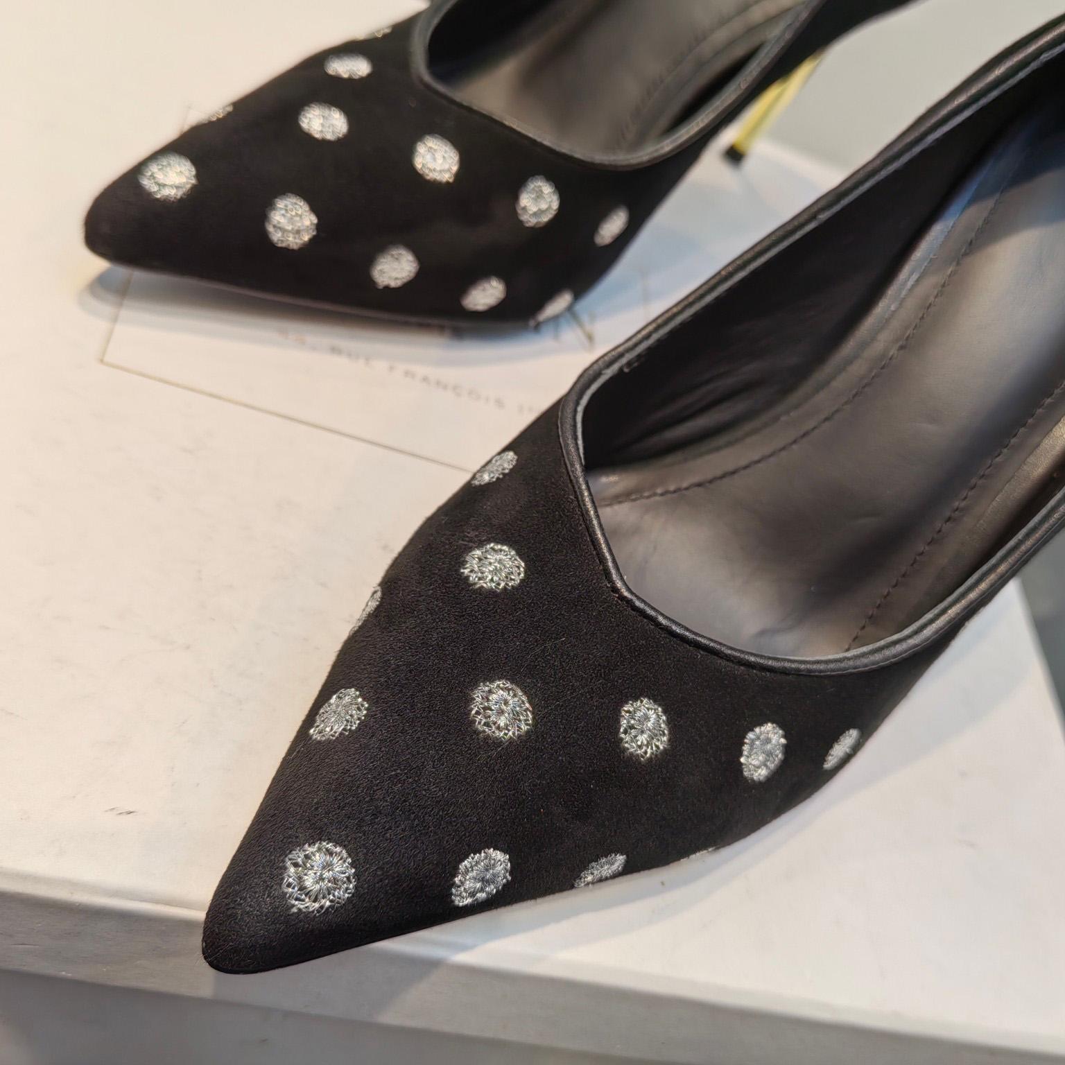 Balmain Polka Dot Velvet Pumps  - PerfectKickZ