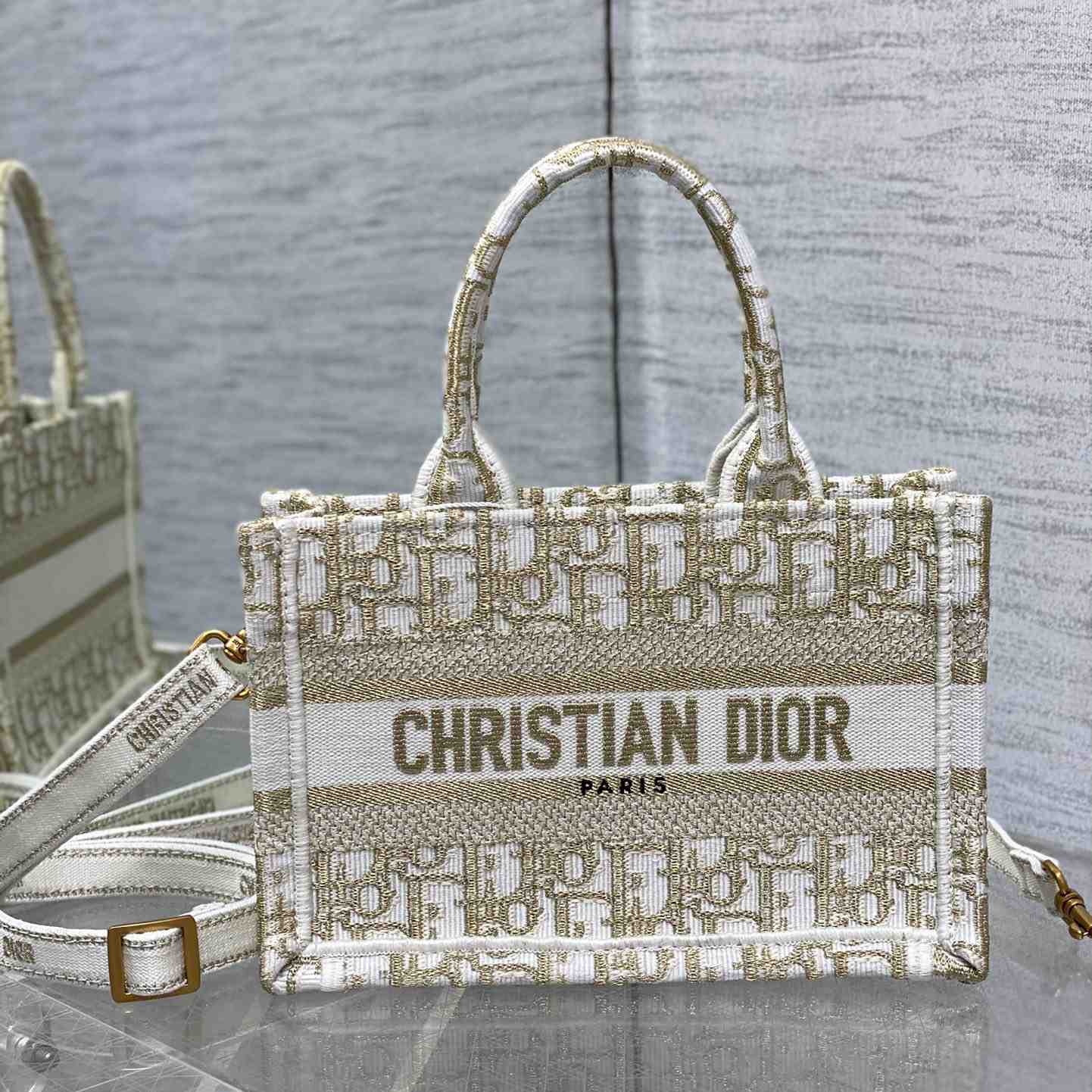 Dior Mini Dior Book Tote With Strap - PerfectKickZ