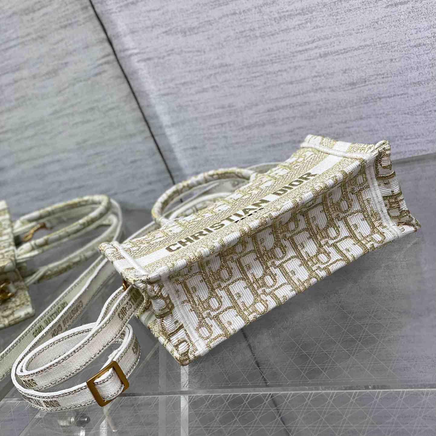 Dior Mini Dior Book Tote With Strap - PerfectKickZ