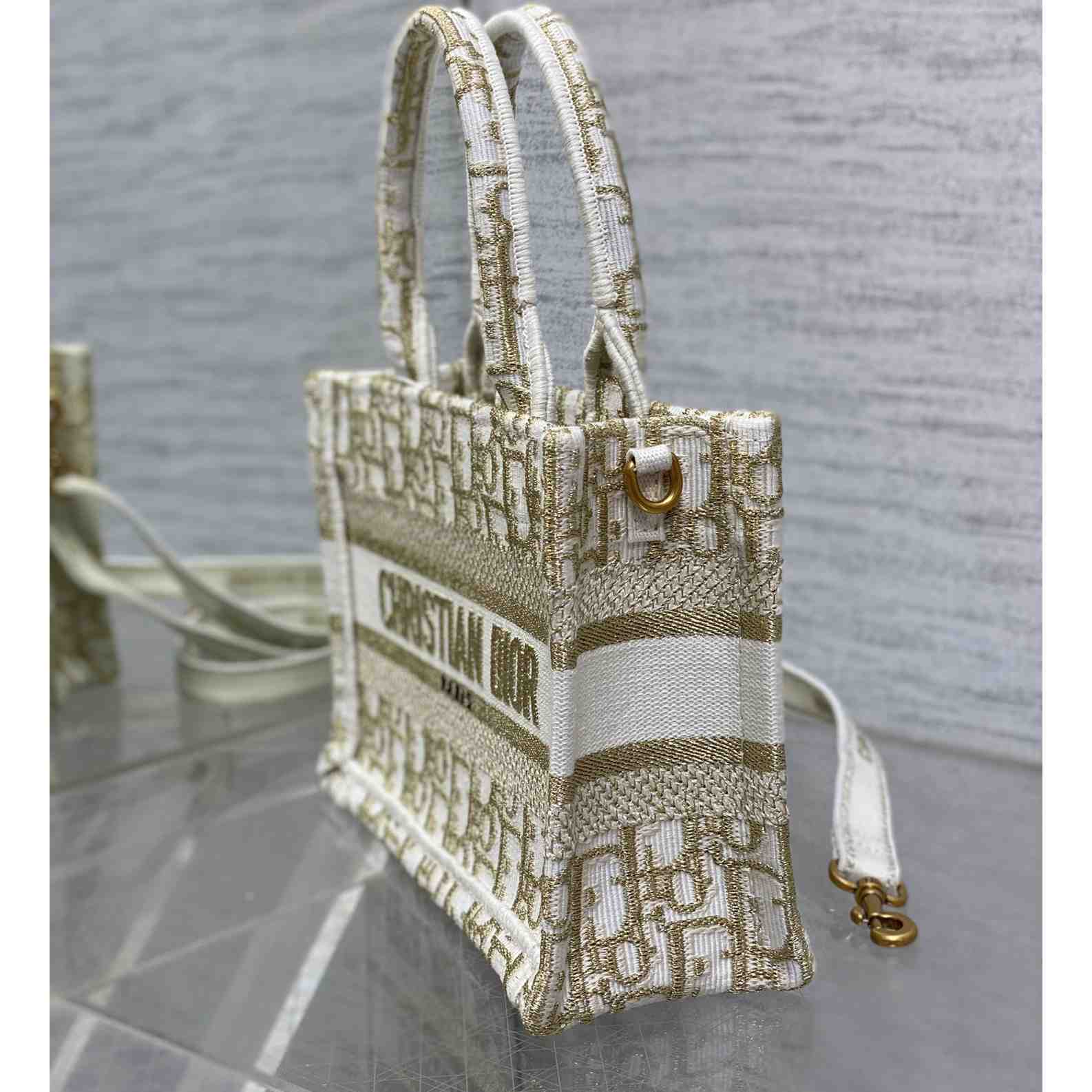 Dior Mini Dior Book Tote With Strap - PerfectKickZ