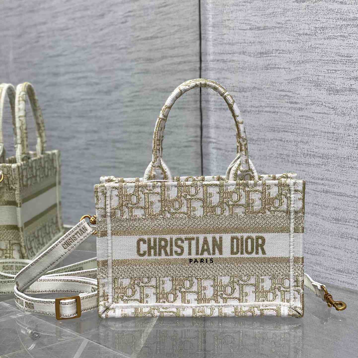 Dior Mini Dior Book Tote With Strap - PerfectKickZ
