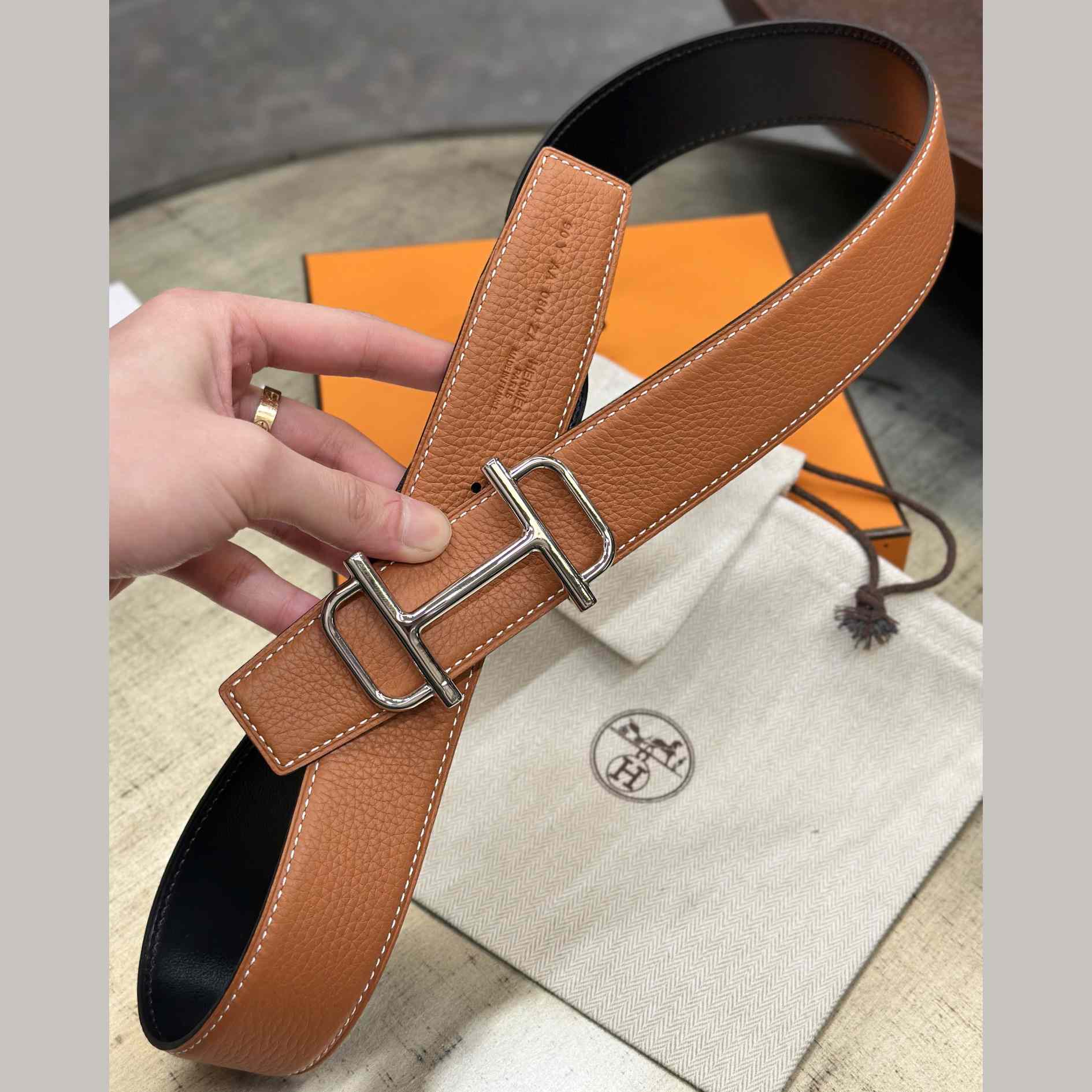 Hermes Royal Belt Buckle & Reversible Leather Strap 38 mm - PerfectKickZ