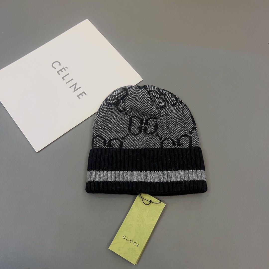 Gucci GG Knit Cashmere Hat - PerfectKickZ